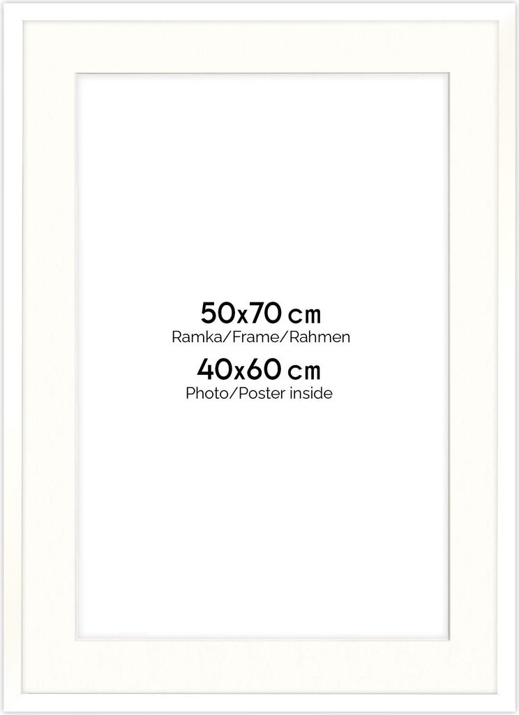 FRAMAI® Bilderrahmen 50 x 70 cm in Weiß – mit Passepartout Produktbild 