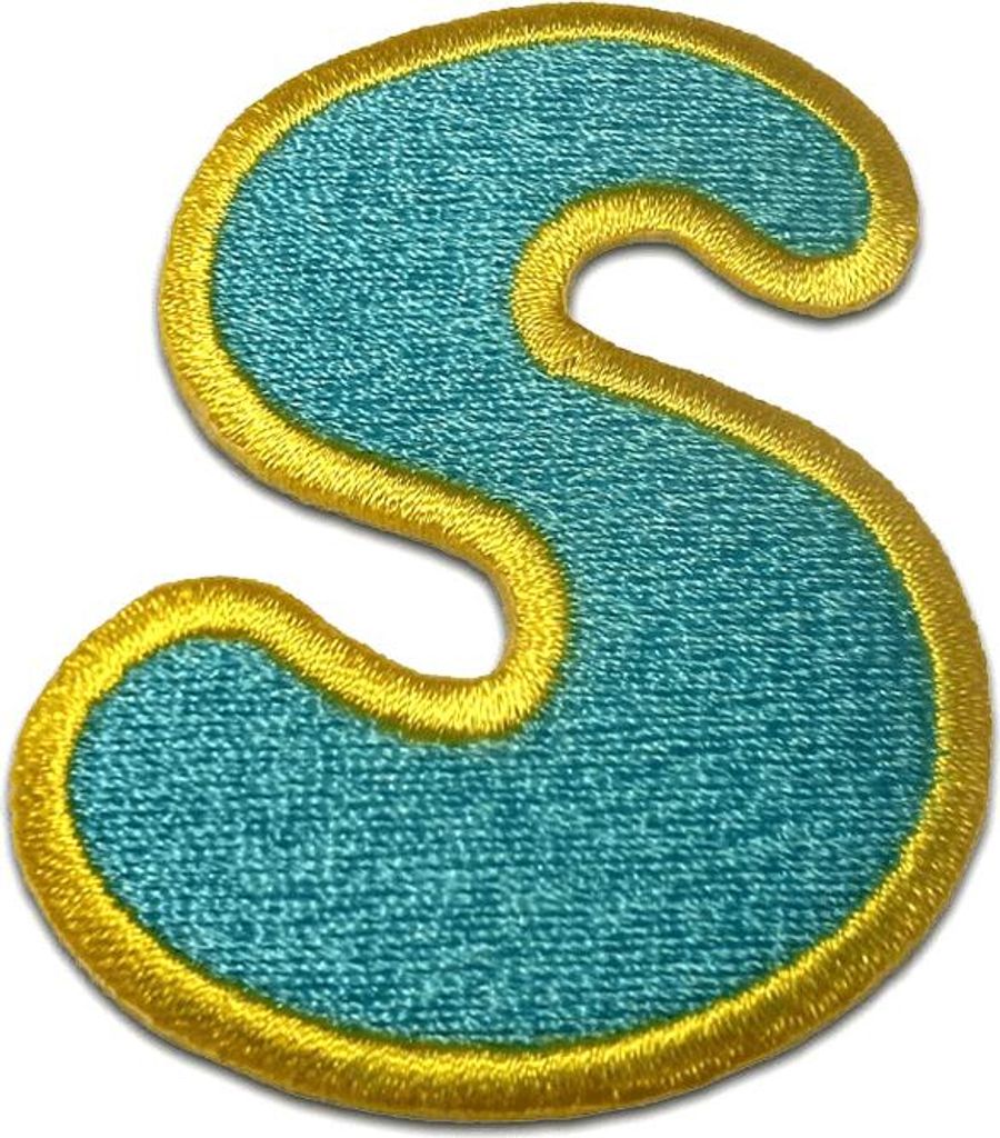 Buchstabe S - 6.2x4.9cm: Alphabet Buchstaben Einzeln Auswählbar - Aufnäher, Bügelbild, Aufbügler, Applikationen, Patches, Flicken, Zum Aufbügeln