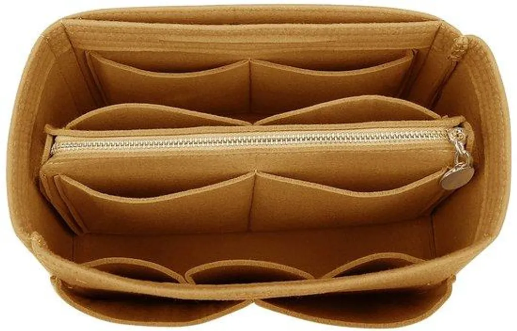 Organiseur de Sac de Voyage Marron : Rangement Zippé pour Grand Sac