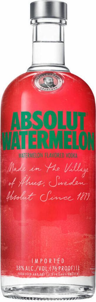Absolut Vodka Watermelon, Wodka mit Wassermelonen-Geschmack, Spirituose, Alkohol, Flasche, 38%, 1 L, 75414600