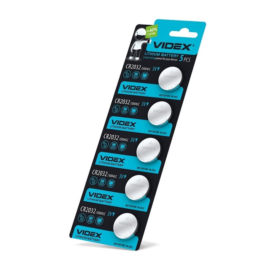 VIDEX CR2032 Lithium-Batterie 5 Stk. BLISTER
