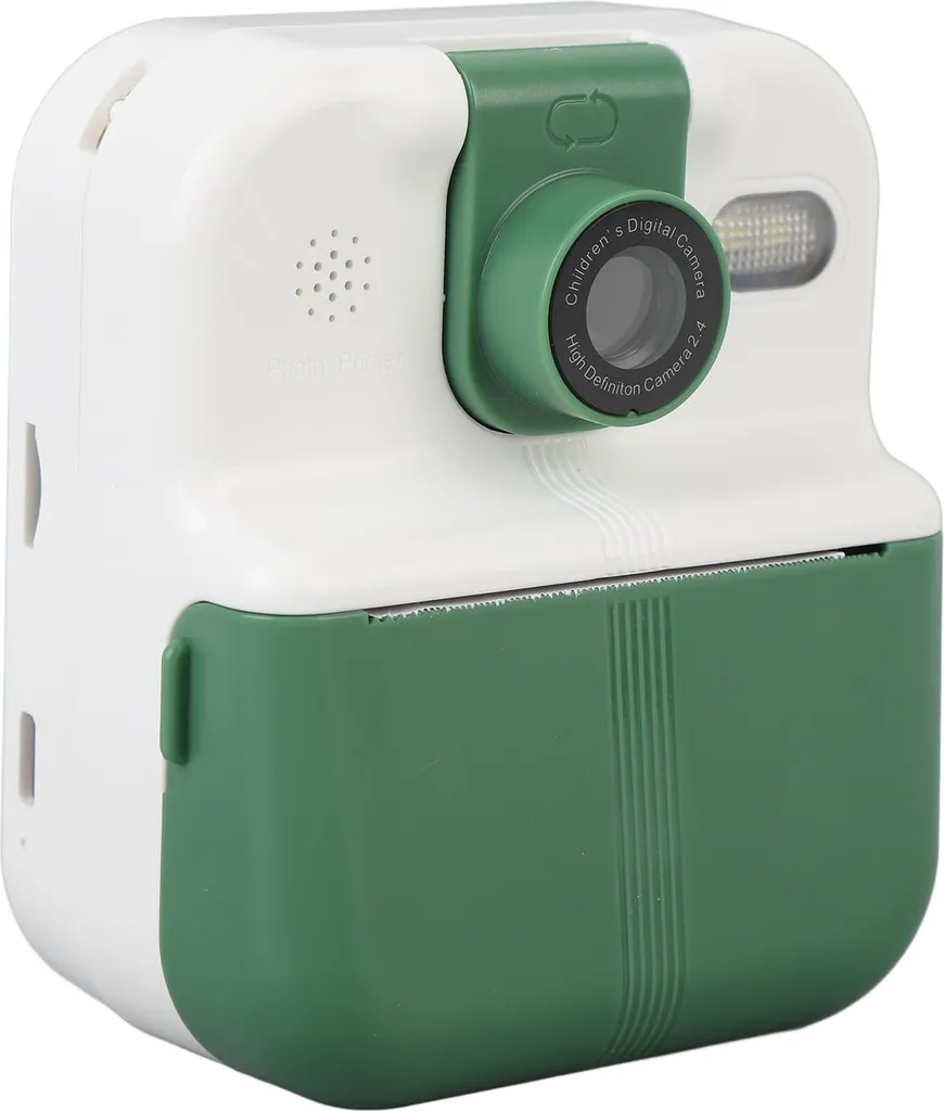 Fotocamera, stampa istantanea, 48 MP, foto, 1080P, video, schermo IPS da 2,4 pollici, portatile, batteria da 1200 mAh, supporta musica, giochi, giochi con obiettivo rotante a 180 gradi, verde chiaro