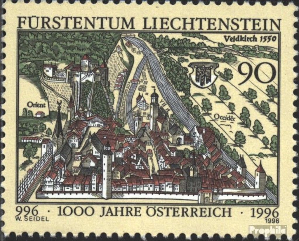 Briefmarken Liechtenstein 1996 Mi 1137 (kompl.Ausg.) gestempelt 1000 J. Österreich