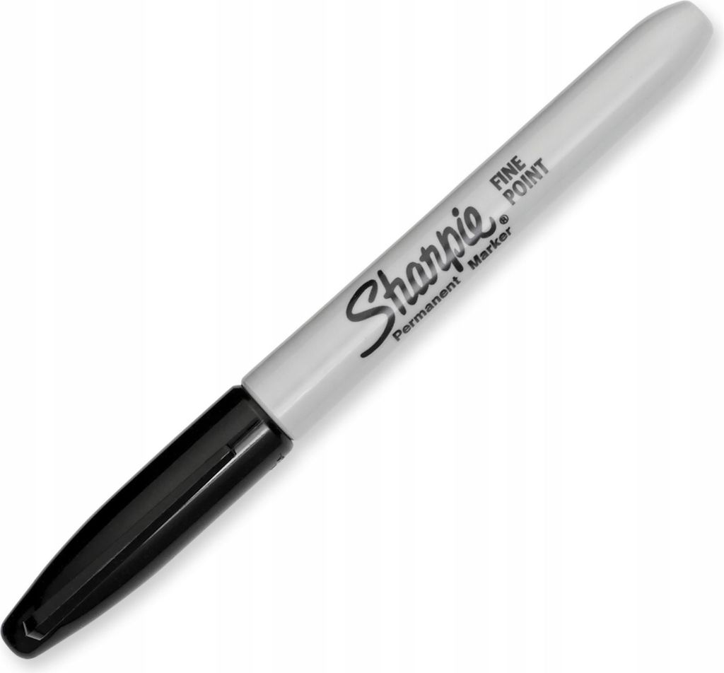 A single Sharpie permanent marker with a fine point is shown against a white background.