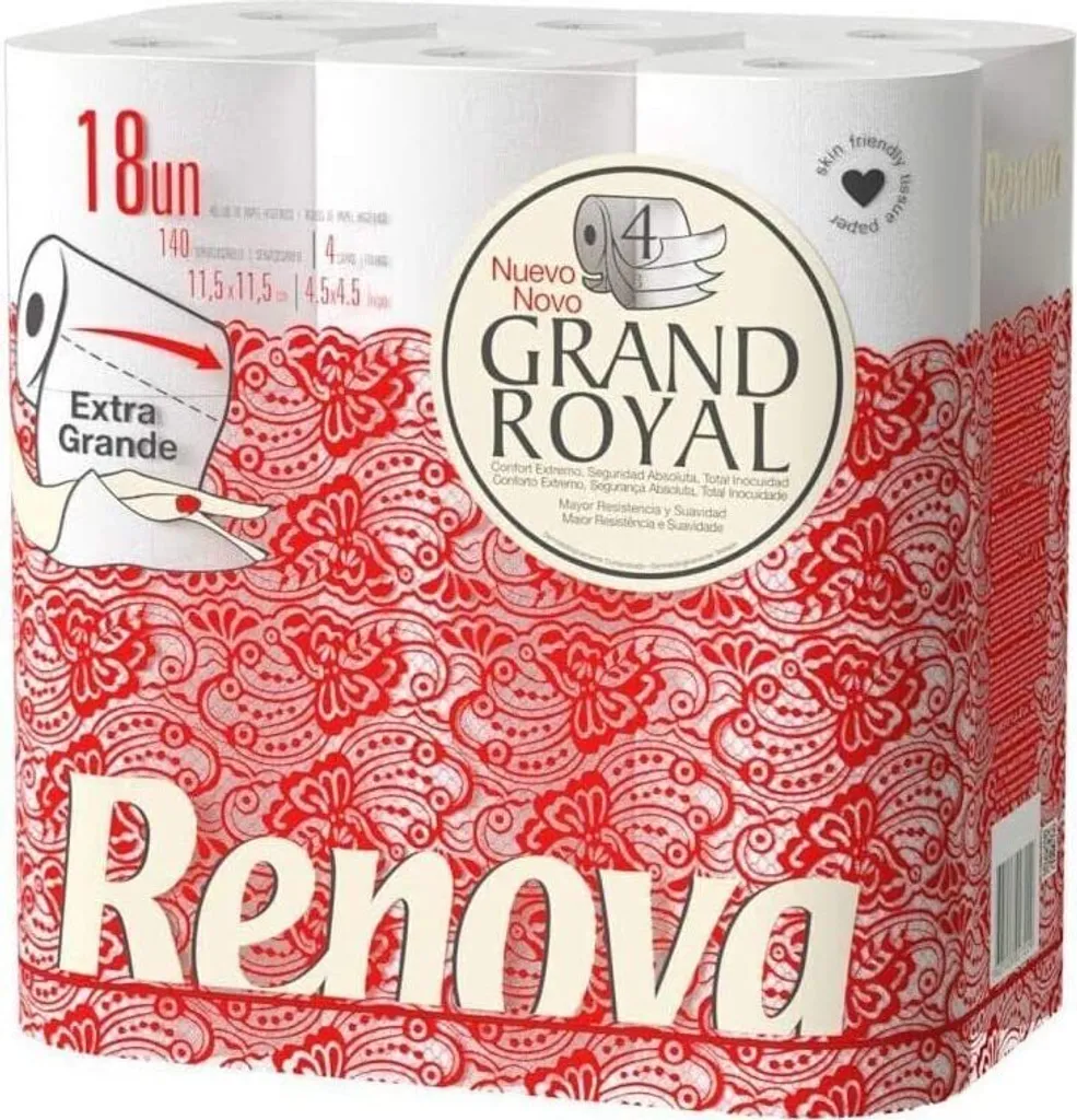 Papier toilette Renova Grand Royal fini le papier fin pack 18 rouleaux
