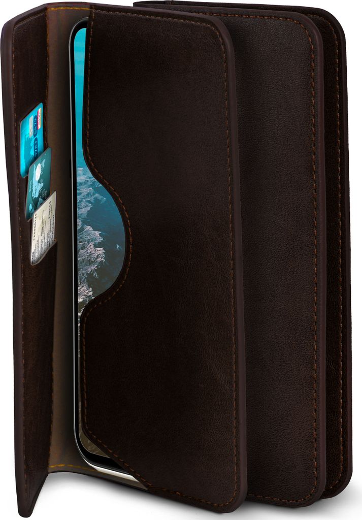 PURSE-CASE für Huawei P40 Pro Plus, Farbe:Dunkelbraun