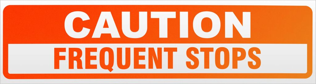 Kiwistar Caution Frequent Stops Magnetschild Schild magnetisch - 45cm Neonorange - Magnetfolie für Auto PKW Kfz