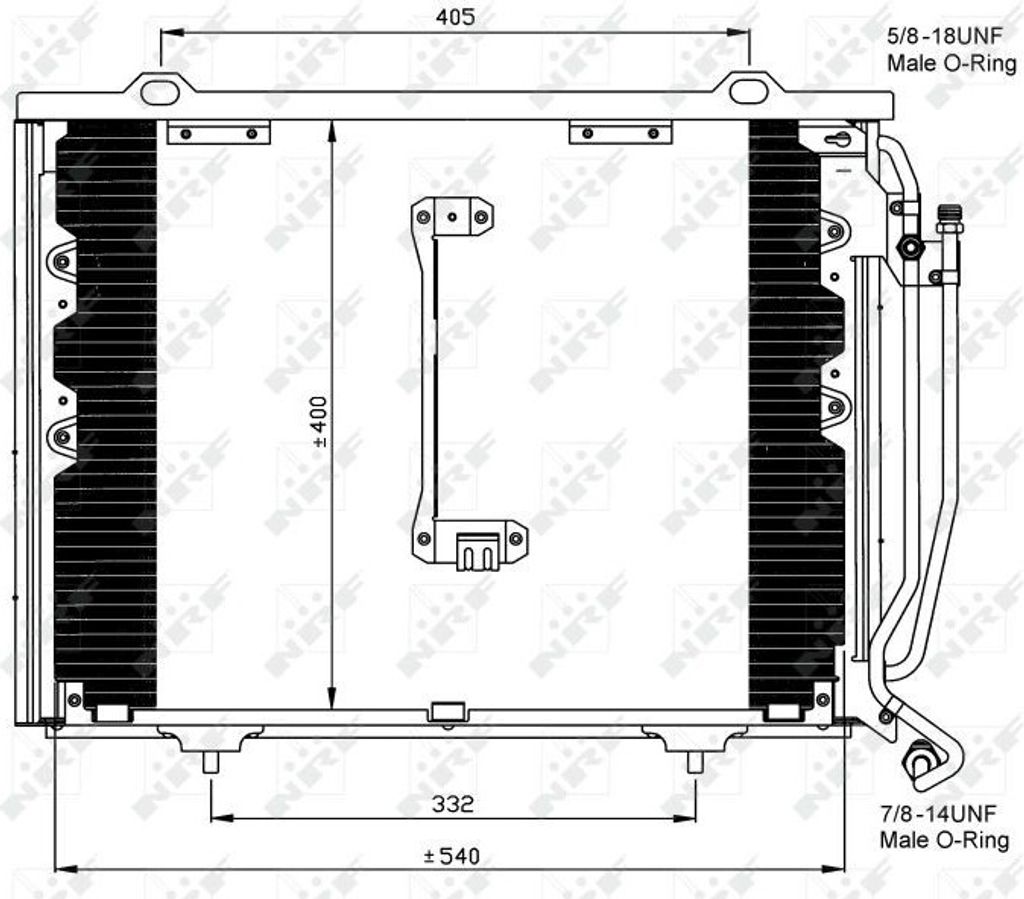 NRF 35215 - OE 2028300770 Klimakondensator für C-Klasse (W202), C-Klasse (S202), CLK (C208), CLK (A208)
