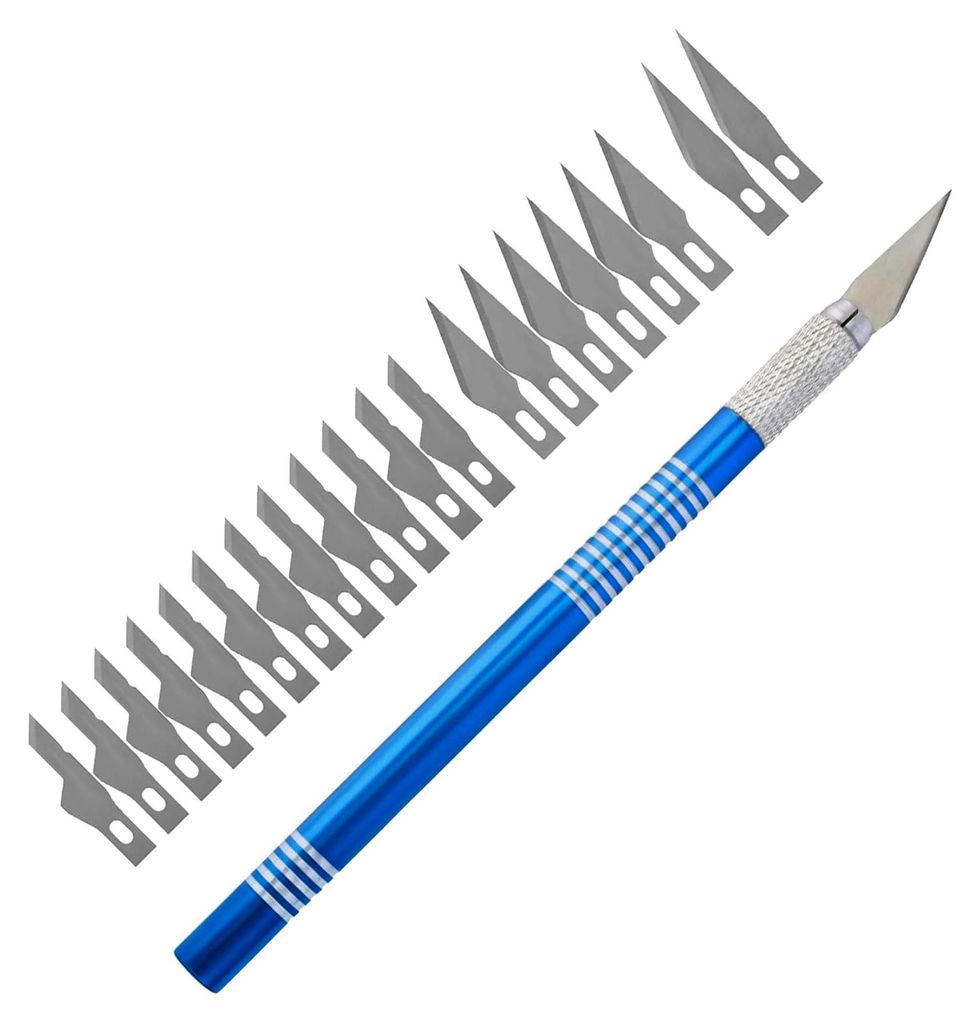 Bastelmesser Skalpell Set mit 20 Ersatzklingen - Hobbymesser für Plotter Zubehör und Fondant Messer DIY Set