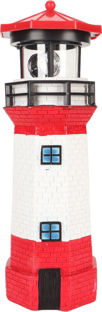 Solar Lighthouse 360 Grad rotierende Dekoration FADLESS LED -LED -Garten für Balkon Rasen BS38062