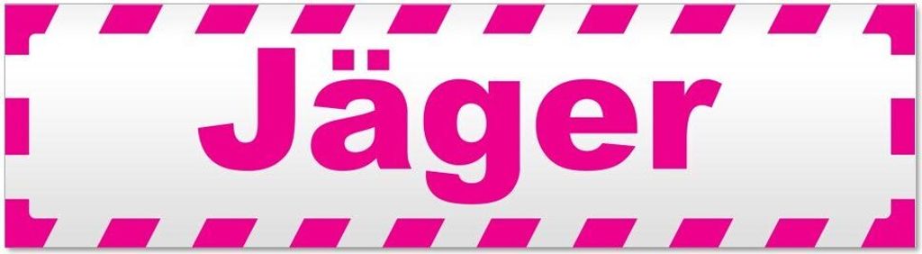 Kiwistar Jäger gestreift Magnetschild Schild magnetisch - 60cm Pink - Magnetfolie für Auto PKW Kfz
