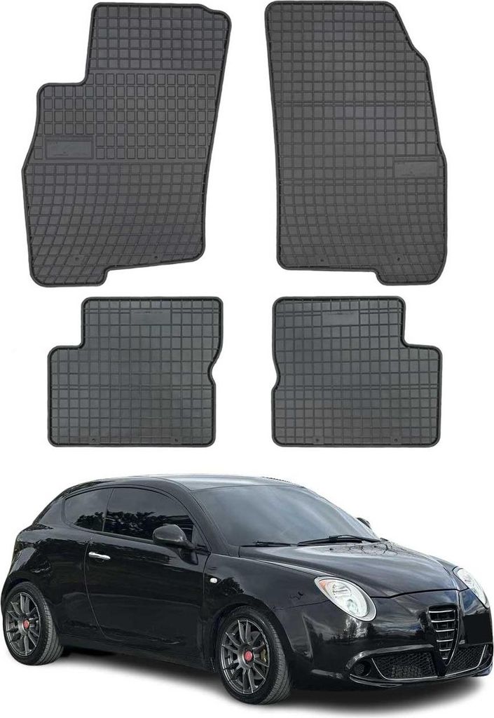 2008-2018 Alfa Romeo Mito Fußmatten Gummi Schwarz 4 tlg