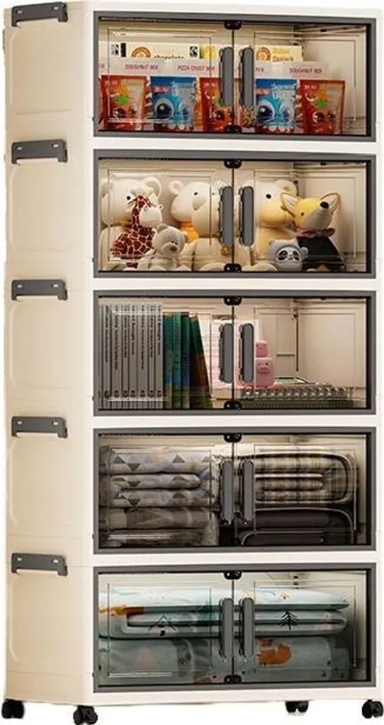 Grande Armoire de Rangement 109x52 avec Étagères Spacieuses et Mobiles