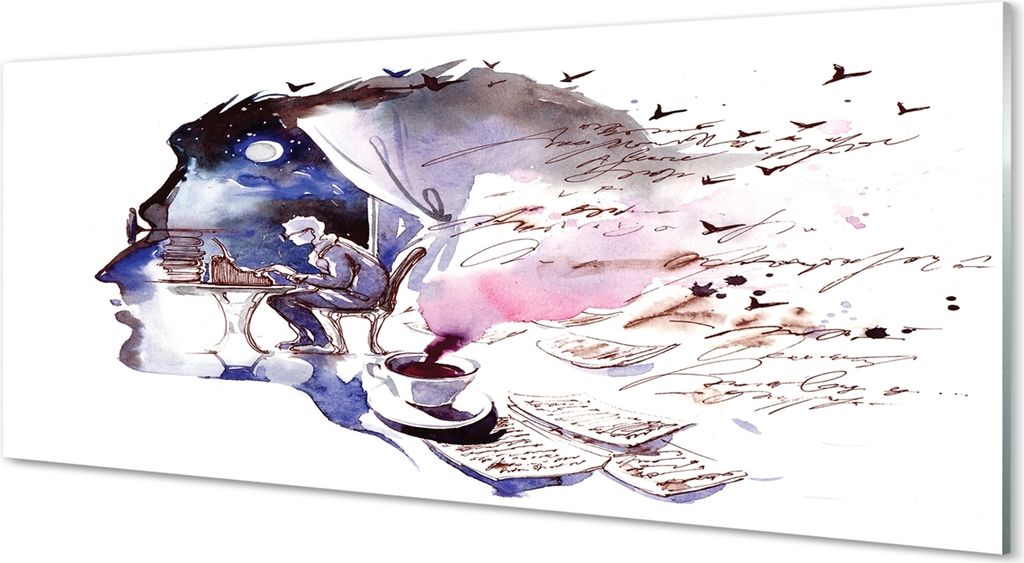 Glasbilder 125x50 Wandkunst Bild eines Gesichts des Mannes