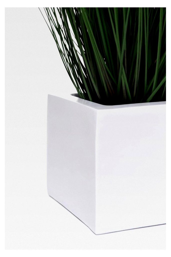 Blumenkasten Pflanzkasten Fiberglas weiß - 15x45x17 cm