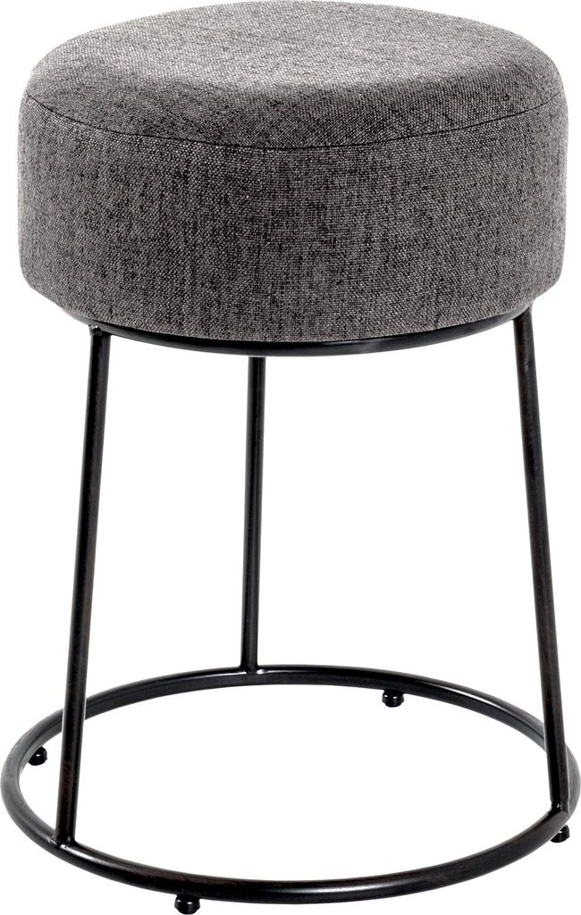 HAKU Sitzhocker anthrazit, schwarz - MDF, Metall, B/H/T: Produktbild 