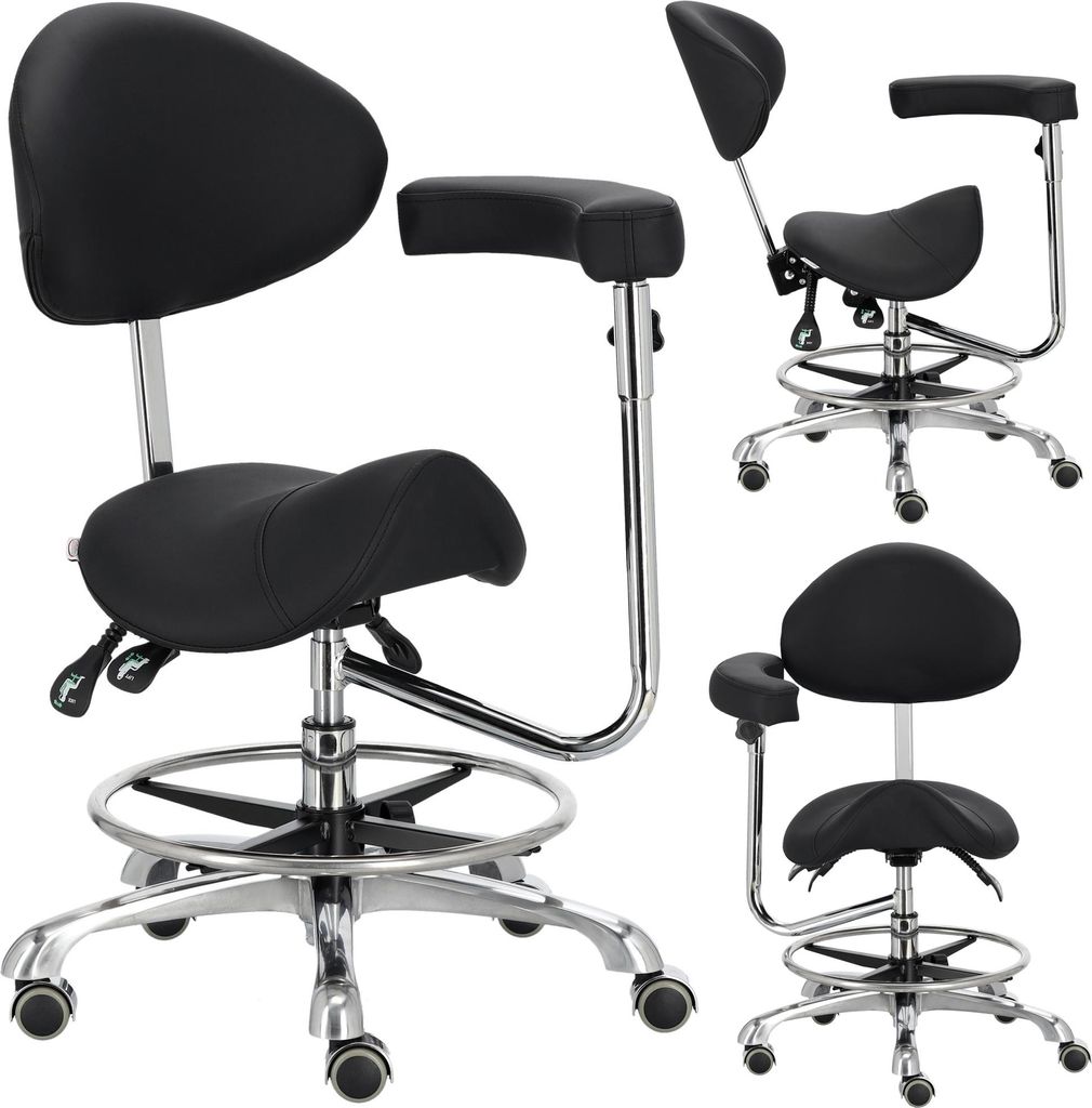 Tabouret cosmétique de coiffeur selle avec dossier et Image du produit 