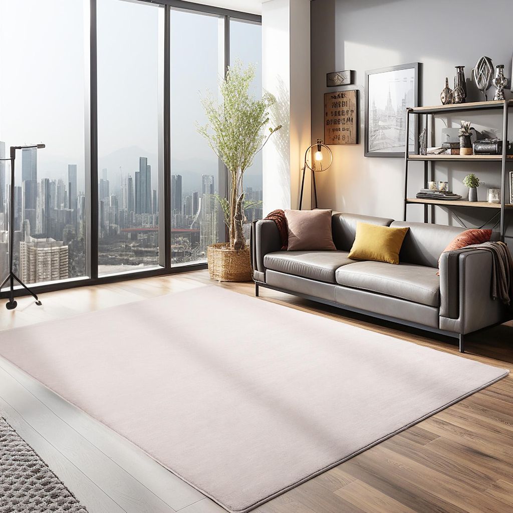 Teppium Tapis Lavable à Poils Courts 140x200 cm Beige Image du produit 