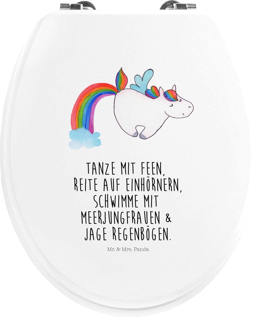 Mr. & Mrs. Panda WC Sitz Einhorn Fliegendes Pferd - Weiß - Geschenk, Regenbogen, Brille, Klodeckel, Klo-Deckel, Glitzer, Spielen, Toilettendeckel,...