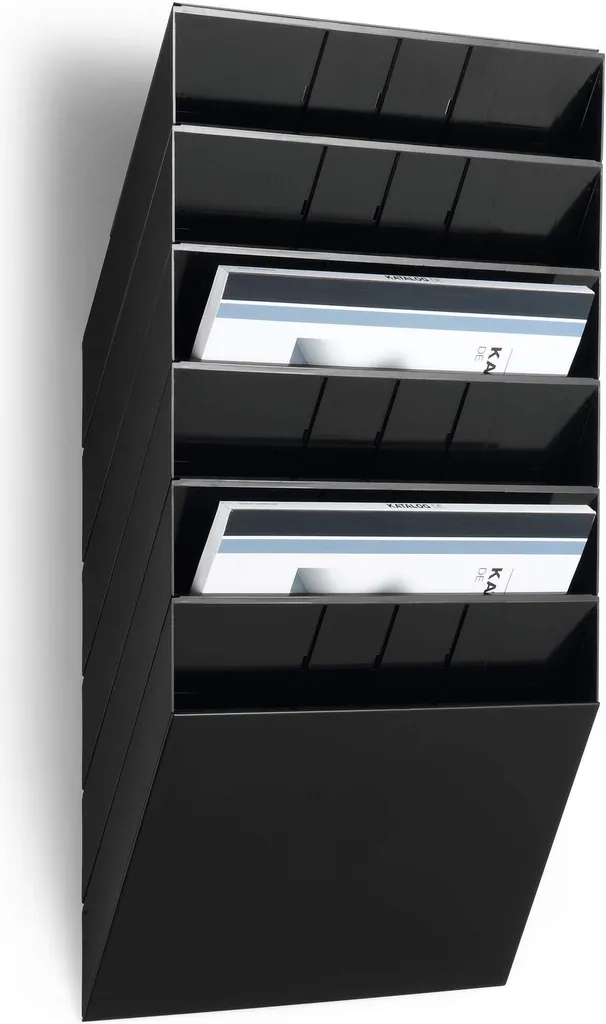 Présentoir de documents mural A4 paysage modulable et robuste en noir