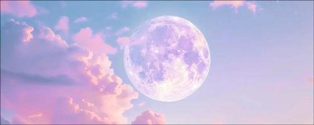 Glasbild Moon In Pink Clouds 80x30 cm