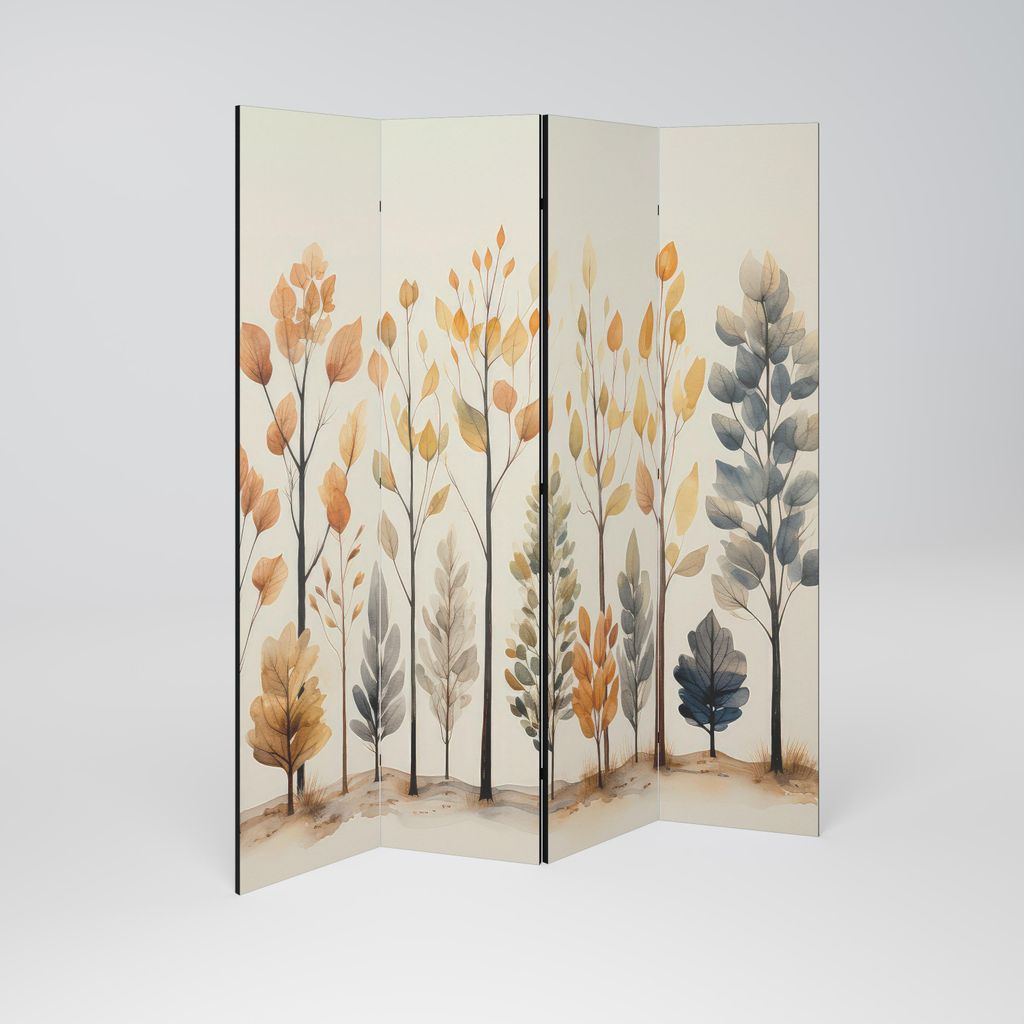 SpaceRebels Paravent Raumteiler - 4-teilig Raumtrenner, Druck 1-Seite - Raumtrenner - Trennwand Wohnung - Room Divider - Spanische Wand Deko Modern...