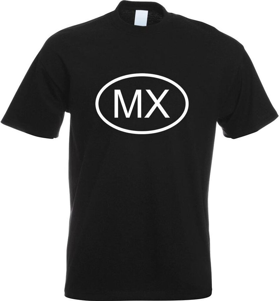 Kiwistar - T-Shirt - schwarz - Mexiko MX Motiv Bedruckt Funshirt Design Print - mit Motiv Bedruckt - Funshirt Design - Sport - Freizeit - Herren - M