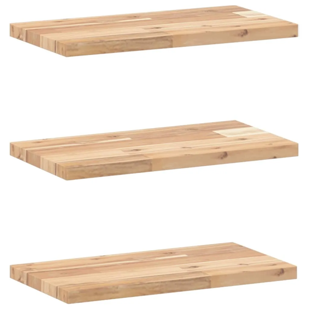 Mensole Rustiche Acacia 60x20cm - Legno Massiccio Grezzo Stile Vintage