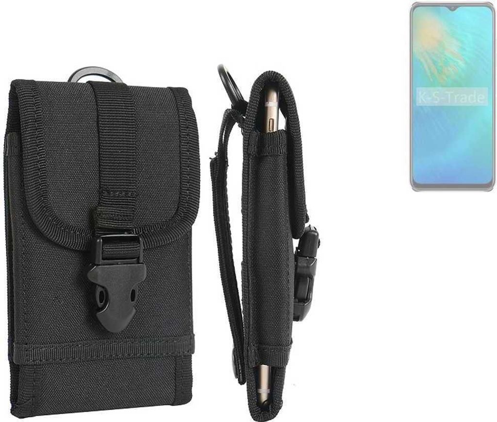 K-S-Trade Holster Handy Hülle kompatibel mit Oukitel C37 Holster Handytasche Gürtel Tasche Schutz Hülle Robust Outdoor schwarz