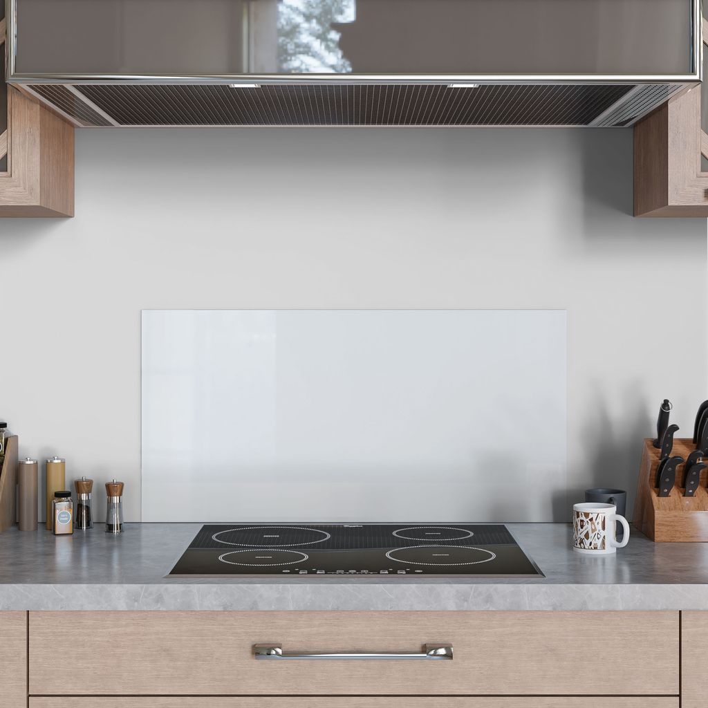 DEQORI Küchenrückwand Glas 80x40 cm 'Hellgrau' Spritzschutz Produktbild 3