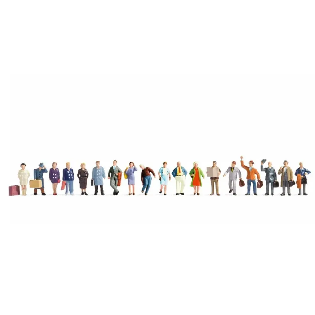 NOCH 16106 H0 Coffret XL Voyageurs : 42 Figurines Peintes à la Main