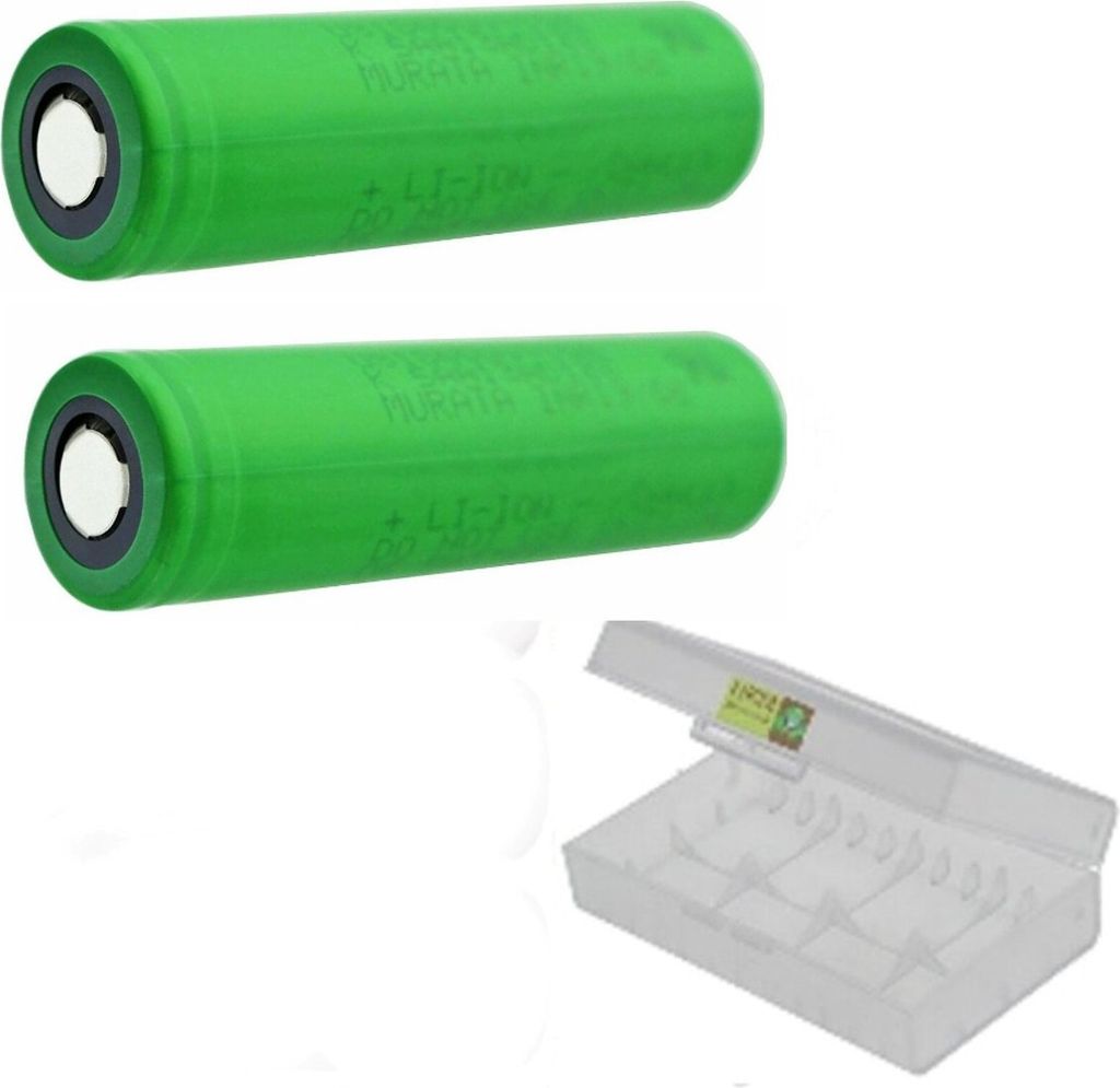 2 x Sony Akku 3,6 V US18650-VTC6 - Li-Ion 3100 mAh 30A mit Transportbox