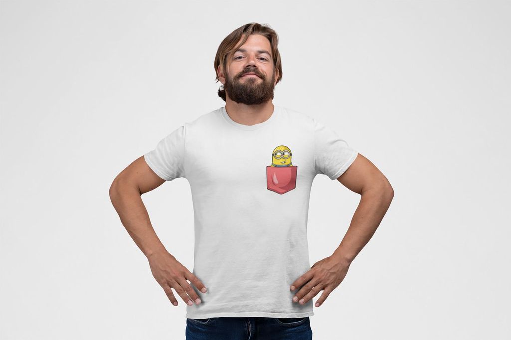 D&B Uni Polo PO00020 Minion Pocket Weiß-Größe M