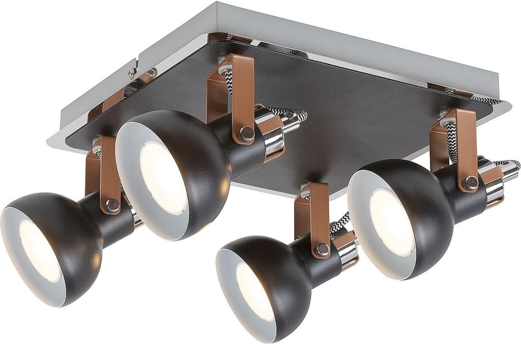 Rabalux 5612 Spots lampen Balzac GU10 4x MAX 35 Metall Metall mattschwarz