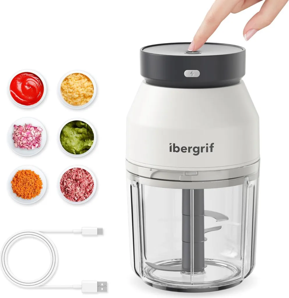 Joyeee Mini Tritatutto Elettrico, Mini Robot da cucina Tritatutto da