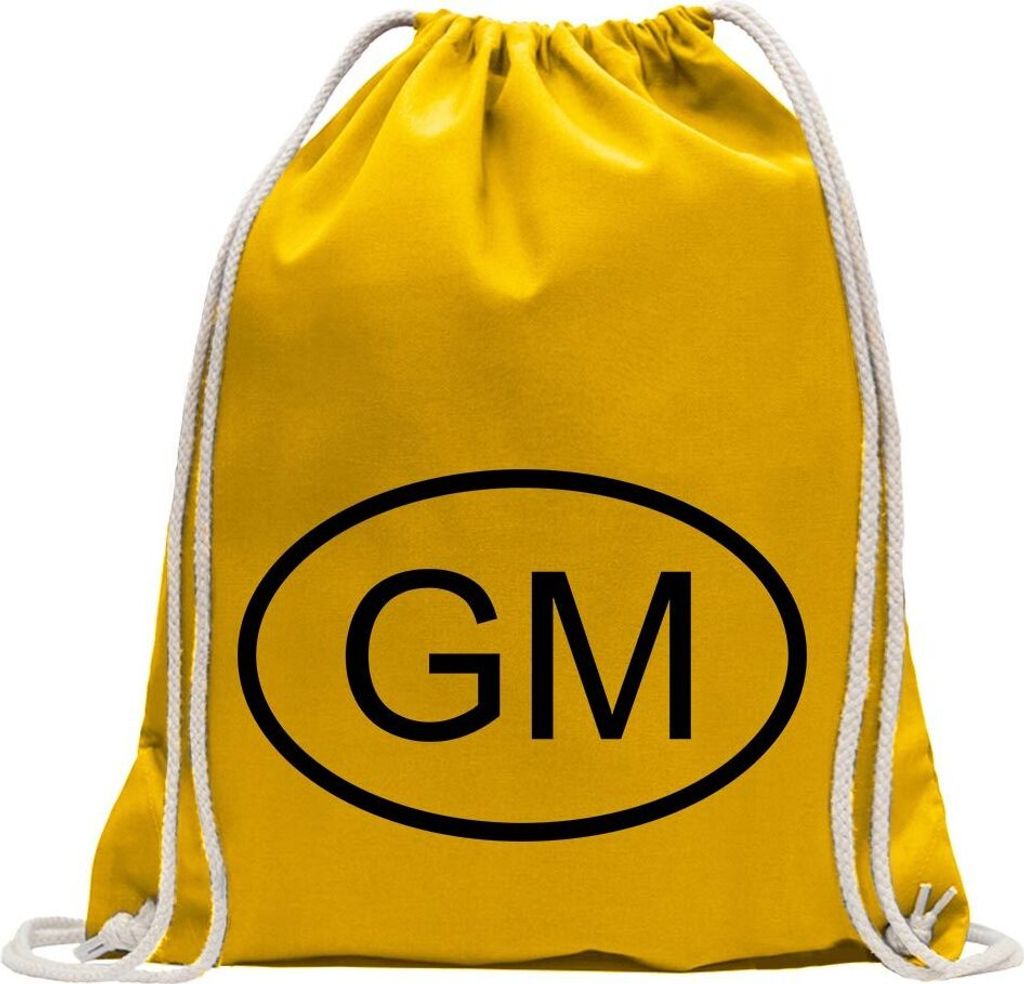 Kiwistar - Turnbeutel - gelb - Gambia GM - Fun Rucksack Sport Beutel Gymsack Baumwolle mit Ziehgurt