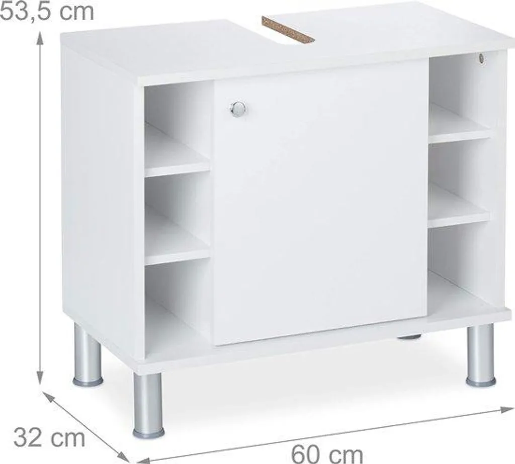 Meuble salle de bain 32x60x53,5 cm : cachez enfin vos tuyaux de lavabo