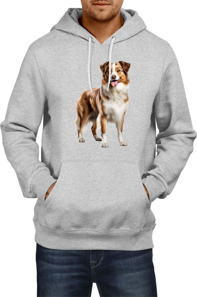 Herren Kapuzenpullover Dogs Breeds Shetland Sheepdog Dog Breed 005, Man L / Grau