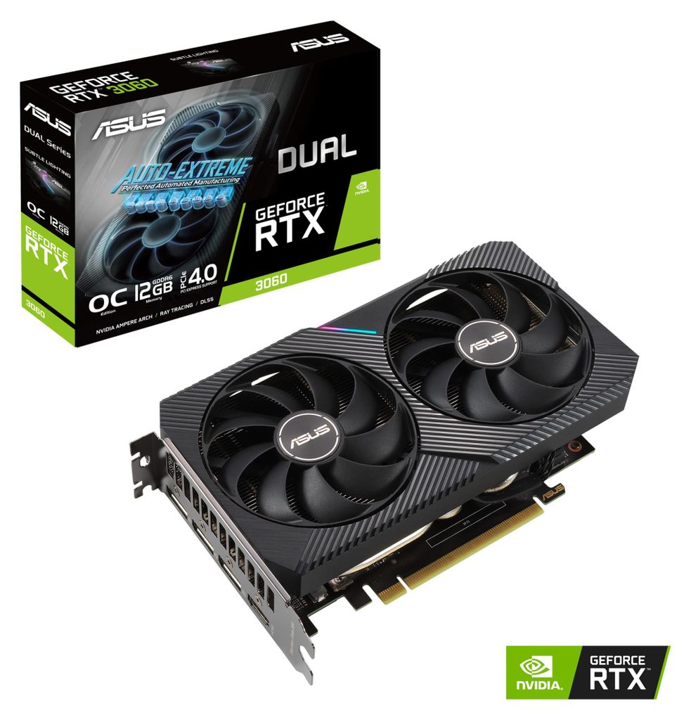 ASUS Dual -RTX3060-O12G-V2, GeForce RTX 3060, 12 GB, GDDR6, Zdjęcie produktu 