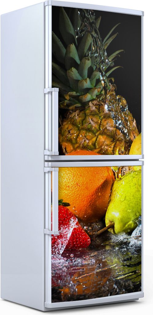 Kühlschrankdekoration 60x180 cm Aufkleber auf dem Kühlschrank - Farbige Früchte
