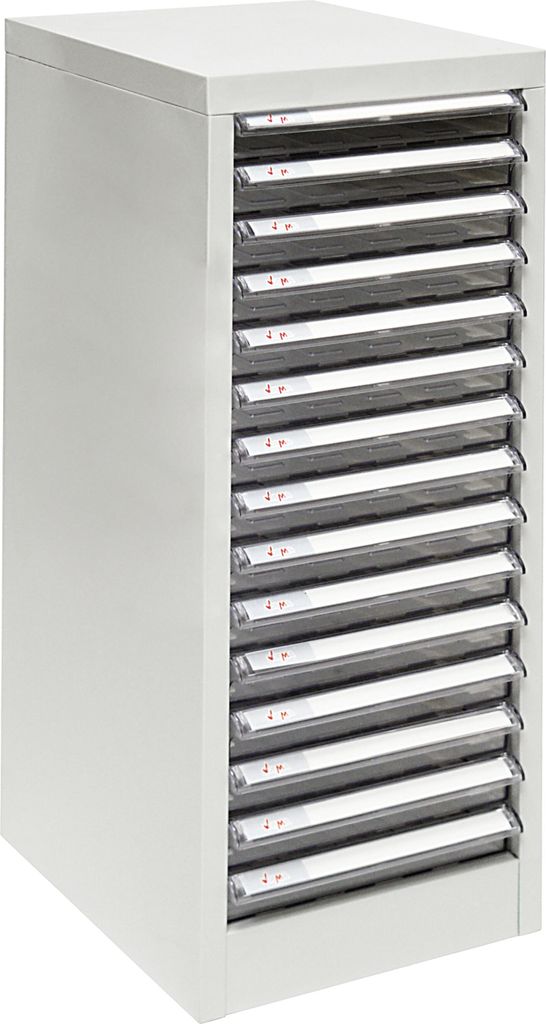 ADB Schubladencontainer mit 15 transparenten Schubladen 27,3 x 74 cm (B x H)