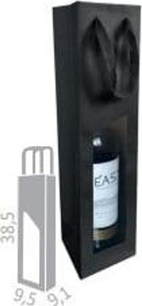 Weintasche für 1 Flasche 95x91x385 SCHWARZ FENSTER