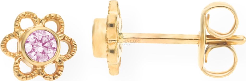 JuwelmaLux Blumen Ohrstecker 333 Gold mit synth. Zirkonia JL10-06-1004