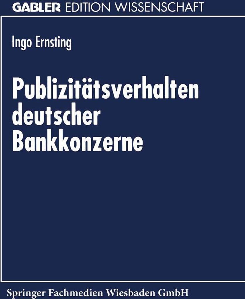 Publizitätsverhalten deutscher Bankkonzerne