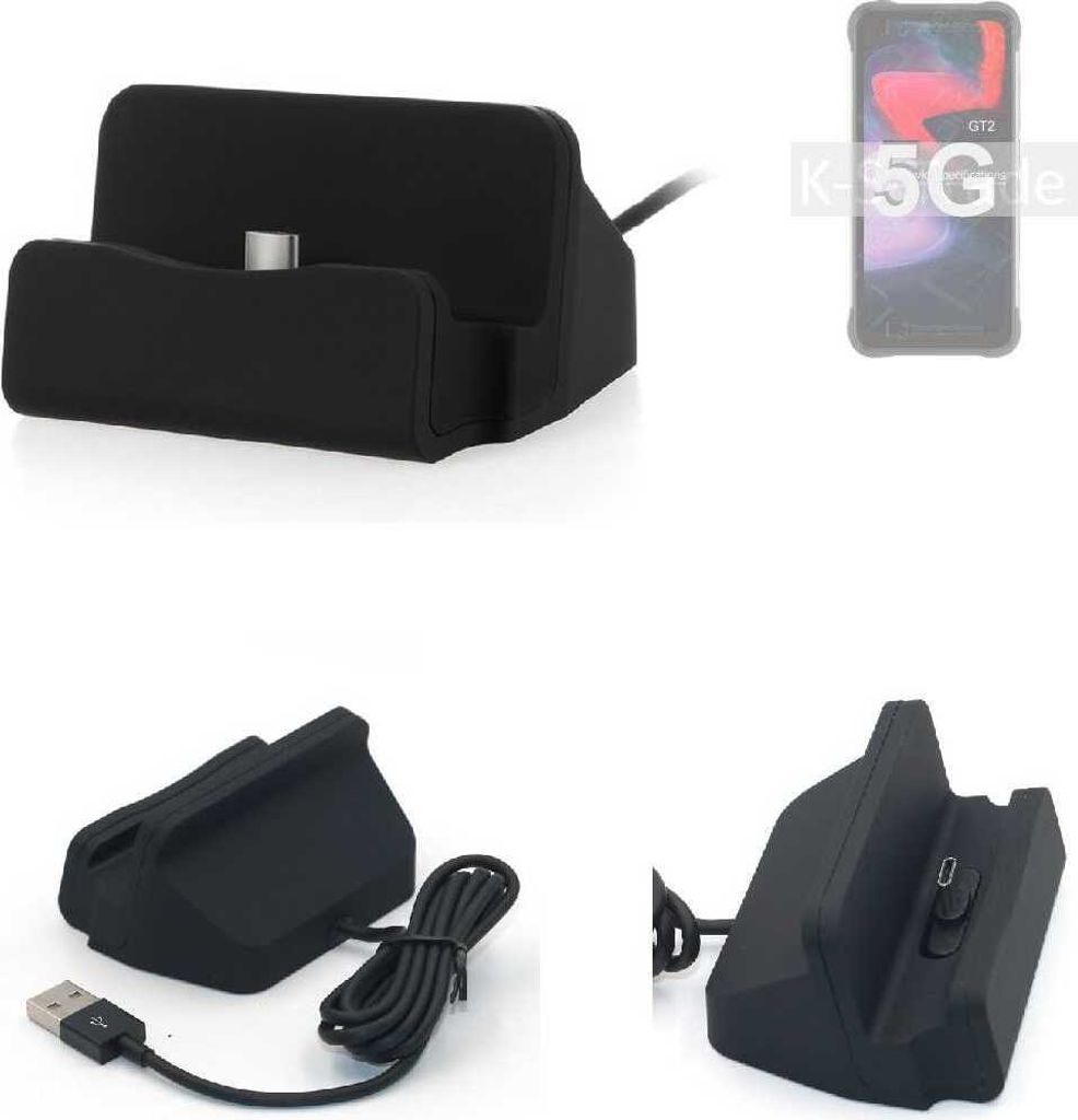 K-S-Trade Docking-Station kompatibel mit UMIDIGI Bison GT2 5G Ladestation Dock Ladegerät Docking Station Tischständer Ständer inkl. USB Typ C Kabel