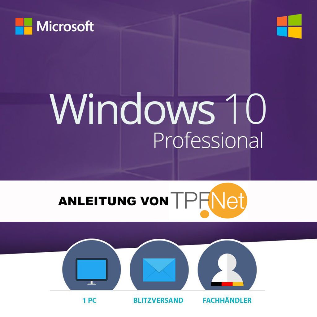 Original MS Windows 10 Professional 64 Bit Deutsch Produktbild 