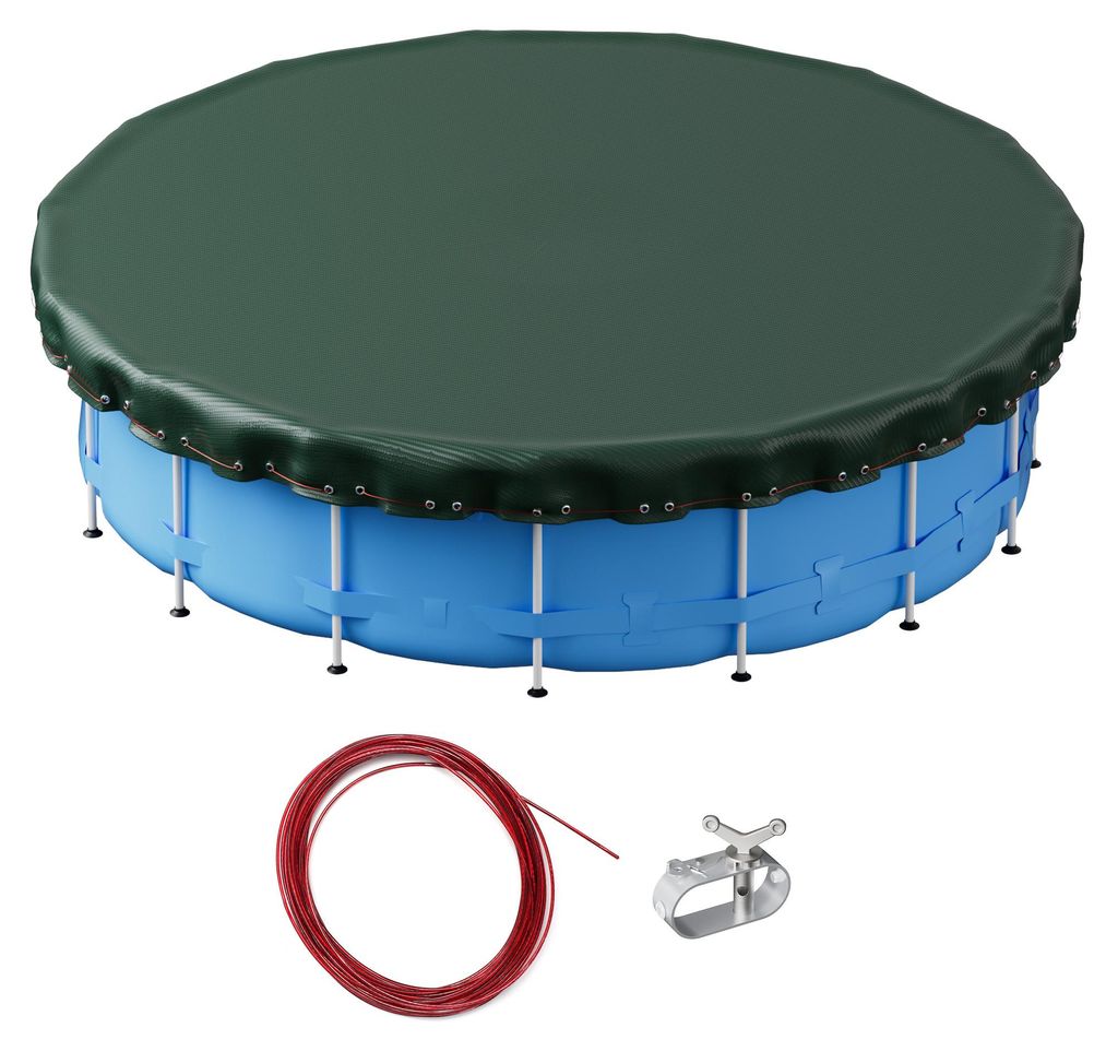 Wiltec Poolabdeckung rund Ø 610 cm, 200 g/m² PE, Produktbild 