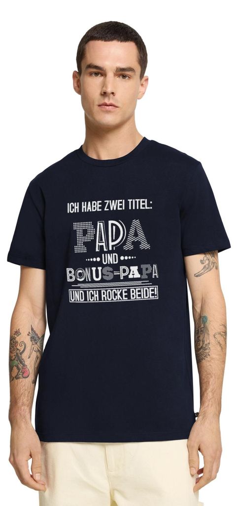 Spreadshirt Ich Rocke Papa Und Bonus-Papa Gleichzeitig Männer Premium T-Shirt, S, Navy