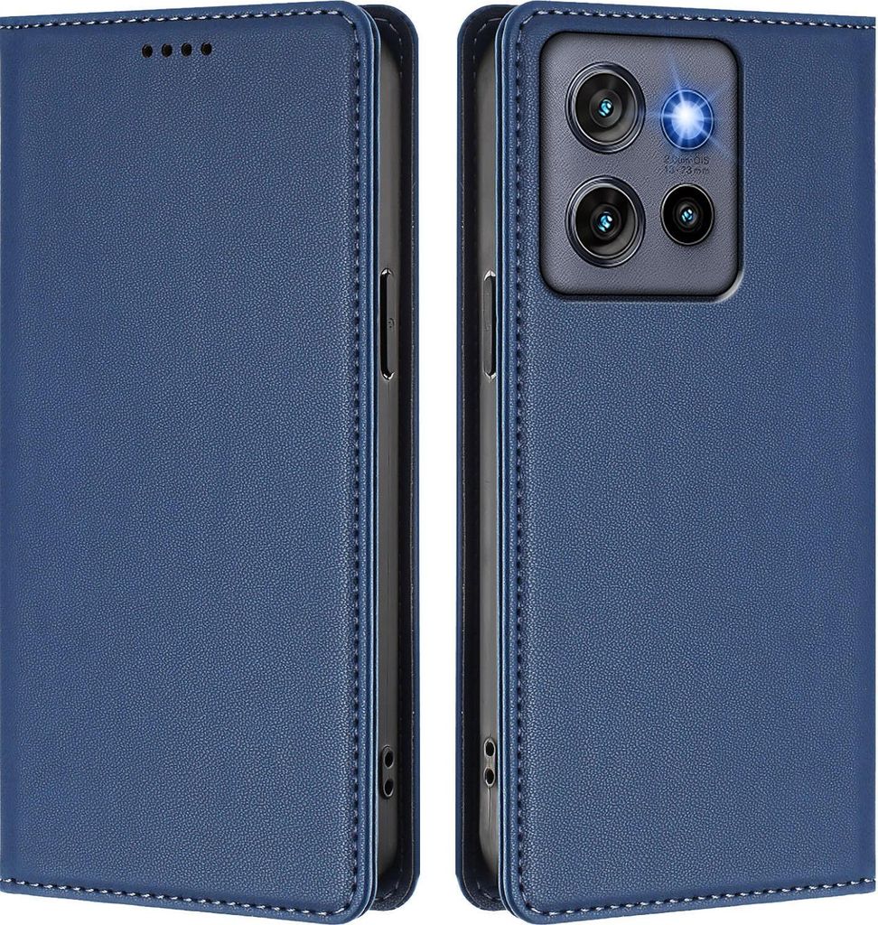 Handyhülle für Motorola Edge 60 Stylus/Moto G Stylus 5G 2025, Kunstleder Klapphülle Stoßfeste Magnetische Hülle mit Ständer Dunkelblau