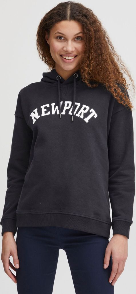 OXMO OXCOLISA Damen Kapuzenpullover Hoodie Pullover mit Kapuze 100% Baumwolle College-Look Frontprint überschnittene Ärmel